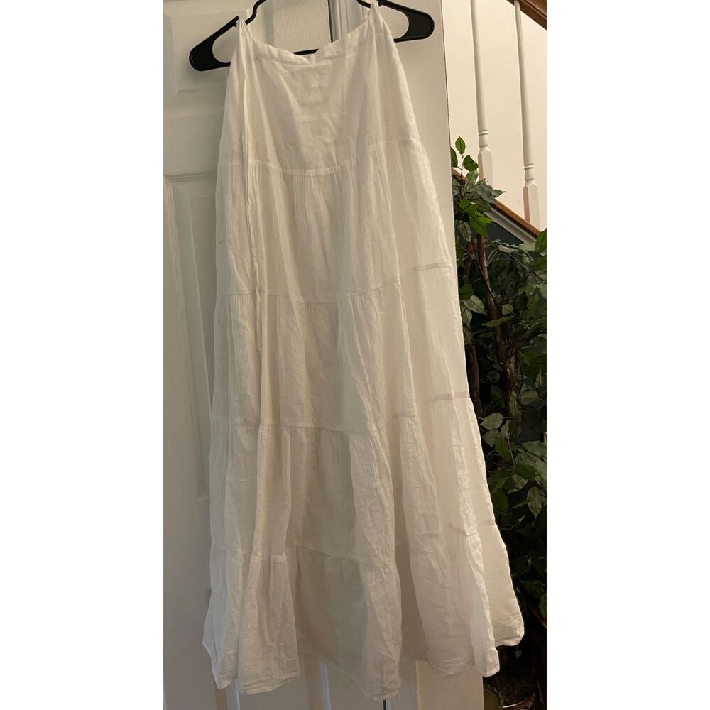 Abercrombie & Fitch White Tiered Dress | Lightweight Summer Cotton | Boho L - Picture 2 of 4